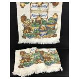 3 vintage Leshner FarmStand cotton dish towels