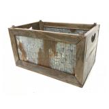 Vintage wood & galvanized metal crate