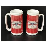 Two Vintage Budweiser ThermoServ beer mugs