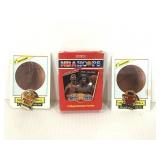 2 Vintage Fleer 1990 nba basketball pins &