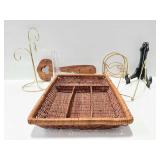 Wicker organizer, stands and key rack