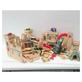 Wood toy castle, Thomas Trains, & train tracks