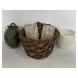 Ceramic & wicker garden planter collection