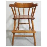 Vintage wooden childs high chair stool