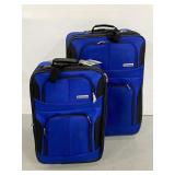 Leisure Luggage blue expandable suitcase set