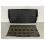 Vintage recycled rubber tire door mat & boot tray
