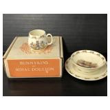 1980s Bunnykins Royal Doulton bone china dish set