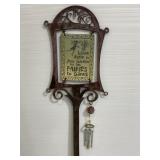 Metal & ceramic fairy garden yard stake