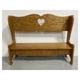Oakwood heart cut-out vintage childs bench