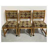 Whitaker upholstered wood rolling chairs (3)