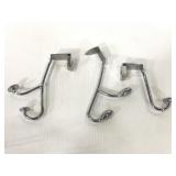 3 chrome colored Door hooks