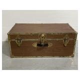 The Long Lock vintage wood footlocker trunk