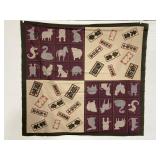 Chinese Zodiac vintage fabric tapestry