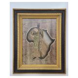 Framed signed June Marie African art
