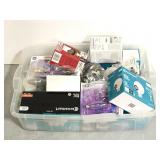 Tote of assorted light bulbs