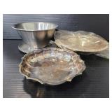 Three marked Silver plate dishes