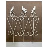 Small painted metal trellis w/ birds