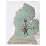 Handcrafted & painted wood Michigan clock