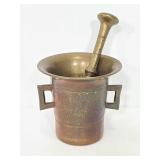 Antique apothecary brass mortar & pestle