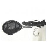 Black mesh fishing net and straps