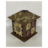 Kathy Hatch handpainted metal birdhouse lantern