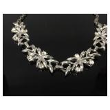 Silver tone rhinestone vintage necklace