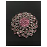Pink rhinestone brooch