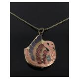 Vintage enameled swan necklace