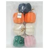 New pack of 7 velvet pumpkins