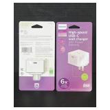Pair of brand new Phillips USB-C wall chargers