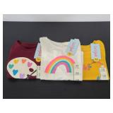 Three new Cat & Jack girls 18M long sleeve shirts