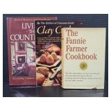 Two cookbooks & one home decor book