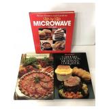 Microwaving vintage cookbook trio