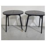 Two L. Hitchcock folding side tables