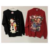 Two Christmas Betty Boop sweatshirts- size XL