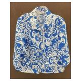 Erin London Hawaiian print blue jacket w/ tags