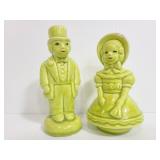 Vintage HHM ceramic man & woman shakers