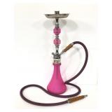 Yahya pink glass and metal hookah pipe