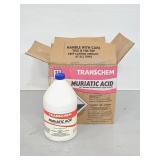 Box of 4 unopened bottles of muriatic acid