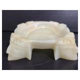 Carved marble face ashtray