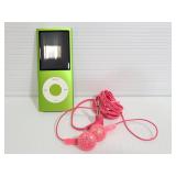 Green 8gb ipod w/ screen & pink headphones