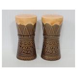 Pair of ceramic Mauna Loa salt & pepper shakers