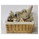 Boyds Bears & Friends stuffed animals in basket