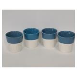 Set of 4 blue & white Starbucks Tazo cups