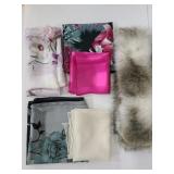 Six assorted fashion scarves