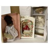 Three assorted vintage porcelain dolls