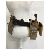 Work belt with leather holders