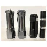 Four small flashlights