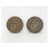 Pair of U.S. Marines toys for tots tokens