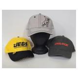 Three assorted baseball hats